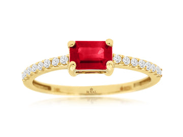 Emerald-Cut Ruby Ring